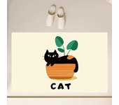Cute Black Cat Bath Mat Diatom Mud Non Slip Cartoon Doormat Super Absorbent Kitchen Rug Toilet Floor Carpet Home Room Decoration