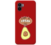 Funda Silicona Líquida Roja compatible con Xiaomi Redmi A2 diseño Vegan Life Dibujos