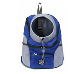 Transportín para mascotas portátil y cómodo de 1 pieza para ciclismo, senderismo, viajes, compras (L, azul)