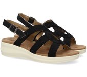 PuntoSalao Sandalias planas cómodas para mujer color negro VR5-1663