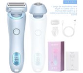 2 in 1 Women Shaver Tool Women Electric Epilator Waterproof Dual Head Electric Epilator Rechargeable Hair Remover for Face Body