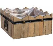 Cesto cuadrado de madera azul 24x24x11/12.5h cm