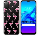 Funda Silicona Transparente para TCL 20Y diseño Flamenco Dibujos