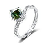 JoyceJelly 1-2 Carat Moissanite Wedding Ring Fashion Women's 925 Sterling Silver Jewelry Classic Six Claw Design Resizable Rings