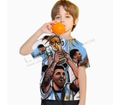 3D Print Messi Football for 2-14 Years Old Summer Boys Scope Toy Story Alien Short Sleeve Children Top Shirts T-shirt for a Boy