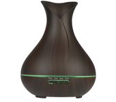 Humidificador de air, Difusor de Aroma ultrasónico con iluminación LED de Colores, Forma de jarrón, USB, 400 ml, humidificador eléctrico, aromaterapia para Oficina, salón, Muy silencioso, difusor de aceites.