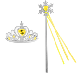 Girls Princess Crown Magic Wand Accessories Party Cosplay Elsa Anna Rhinestone Headband Hair Bands For Kids Hairbands Gifts Toys