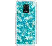 Funda compatible con Xiaomi Redmi Note 9S - Note 9 Pro - Patron plumas blancas con fondo