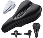 Funda de Gel para sillin de bicicleta, hueca y transpirable, cubierta de cojín de gel de sílice, adecuado para el sillín de bicicleta de montaña, velcro ajustable
