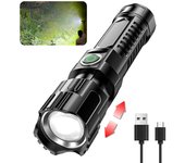 P200 Super Powerful LED Flashlight Zoom Tactical Torch Built-in Battery USB Rechargeable Waterproof Lamp Ultra Bright Lantern