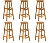 vidaXL Taburetes de cocina 6 unidades madera maciza de acacia