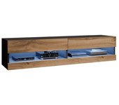 Mueble TV Charlotte A119 , Muebles ES, LED, Negro, 180 x 30 x 40cm