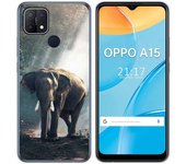 Tumundosmartphone Funda Gel Tpu para Oppo A15 diseño Elefante Dibujos