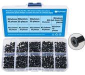 300Pcs Mini Micro Small M2 M2.5 M3 Black Carbon Steel Cross Phillips Flat Countersunk Head Bolt Screw Kit