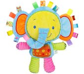 Montessori Baby Toys Baby Tags Stuffed Animal Soft Toy Built-in Rattles Sensory Toys Lovey Elephant Plush Bell Toy Infant Gifts