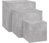 vidaXL Mesitas auxiliares 3 piezas madera contrachapada Blanco, Negro, Gris hormigón Mesa de sofá Mesa de Entrada para Salón Consola de Entrada Mueble Recibidor Mesita Mesa auxiliar Salon