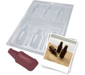 BWB 9875 Molde Especial 3 partes Botella de licor Simple Forma con silicona para chocolate caliente de 6 Cavidades 8-32g Plástico PET Tridimensional Accesorios utensilios reposteria