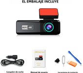 Aprilboy 4K WIFI Dash Cam 2160P Car DVR Front and Rear Dual Lens Auto Car Camera with Night Vision G-Sensor 24H Parking Monitor