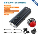 CYCLAMI Bicycle Light BR 2000 Lumens LED Rechargeable Set Road MTB Bike Front Back Headlight Lamp Flashlight Cycling Taillight