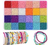 1Box Of 3mm Mixed 24 Colors Glass Seed Beads Glass Beads Bulk Kit Jewelry Making DIY Craft Beading Mixed 24 Colors