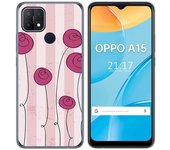 Tumundosmartphone Funda Gel Tpu para Oppo A15 diseño Flores Vintage Dibujos