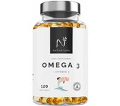 N NATNATURA HEALTH & BEAUTY - Omega 3 + Vitamina E. Alta pureza. 120 píldoras blandas HECHO EN ESPAÑA.
