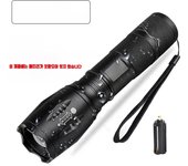 High Power Led Flashlights Camping Torch 5 Lighting Modes Aluminum Alloy Zoomable Light Waterproof Material Use 3 AAA Batteries
