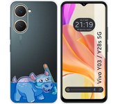 Tumundosmartphone Funda Silicona Transparente para Vivo Y03 / Y28s 5G diseño Hipo Dibujos
