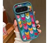 Colorful Love Heart Soft Case For Google Pixel 9 Pro XL 8 Pro 8A Solid Color TPU Silicone Phone Back Cover For Pixel 8 9 Pro