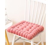 Cojín de meditación con forma de galleta, redondo, cuadrado, para silla, sala de estar, balcón, oficina, sofá, yoga, 40 cm (cuadrado, marrón claro).
