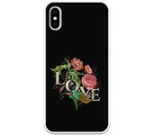 Funda compatible con iPhone X - XS - tatoo rosa efecto bordado