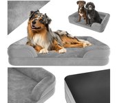 Tectake - Cama ortopédica para perros Kimba con borde alto  Ergonómica para perros con excelente comodidad  Borde elevado para la sensación de seguridad y para apoyar la cabeza  Cubierta impermeable y lavable de felpa suave con práctica cremallera