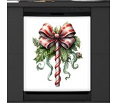 Funda magnética para lavavajillas, diseño navideño de bastón de caramelo y bayas de acebo, 58 x 66 cm, ideal para decoración de cocina y lavavajillas.