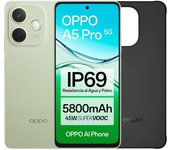 OPPO A5 Pro 5G - Smartphone Libre con IA, 8GB RAM + 256GB, Pantalla 6.67" 120Hz, Cámara 50MP, Batería 5800, Carga Rápida 45W, Versión Española, Funda incluida