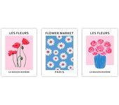 Set de 3 cuadros calidad premium con marco de madera - 30x40 cm o 50x70 cm - POSTER LAB