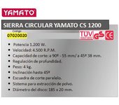 YAMATO Sierra Circular Yamato  1200 W.     185 mm.