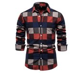 Camisas básicas que combinan con todo para hombre, camisas de algodón de manga larga a rayas a la moda, tops para hombre, novedad de otoño