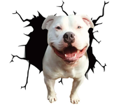 3D Animal Puppy Broken Window Car Stickers Motorcycle Decor Simulation French Bulldog Auto Rear Windows Waterproof Vinyl Decals