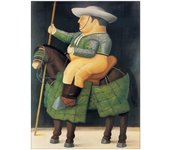 Panel decorativo de Arte Moderno, listo para colgar. BOTERO - Picadores - Cm 64x87
