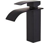 Grifo de fregadero de Cascada Negro | Grifo de baño en Cascada Modern with high Caño