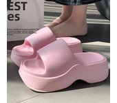 YNPO Solid Color EVA Platform Slippers Women Thick Sole Non Slip Beach Slides Sandals Lady Summer Soft Sole Wedge Heel Slipper