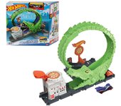 Hot Wheels City Ataque del cocodrilo Pista para coches de juguete con lanzador y 1 vehículo. +4 años (Mattel HKX39)