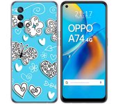 Tumundosmartphone Funda Gel Tpu para Oppo A74 4G diseño Mariposas Dibujos