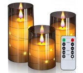 3pcs/set LED Flameless Candle Light Pink Blue Red Christmas Halloween Prayer Wedding Romantic Atmosphere String Light Candle