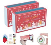 Calendario de Adviento de Navidad en punto de cruz, kit de bordado de cuenta regresiva para Navidad, patrones de punto de cruz para calendarios de Adviento de Navidad para principiantes y amantes de las manualidades