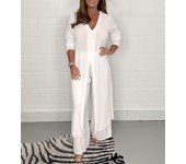 2023 Women's Plus Size Two Piece Set New Matching Collection Elegant Women's Gown High Waist Wide Leg Pants Two Piece Set