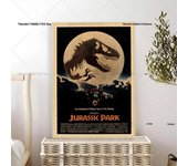 1PC Dinosaur Painting Jurassic Park Movie Poster Self-adhesive Art Waterproof Paper Sticker Coffee House Bar Room Wall Decor