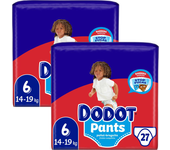 Dodot Pañales Bebé Pants Talla 6 (14-19 kg), PACK DE (27, 54, 81, o 108) Pañales, Pañal-Braguita con Ajuste 360° Anti-Fugas, Pack Mensual