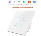 Smart EU Touch Sensor Switch Switches LED Crystal Glass Panel Wall Lamp Light Switch 1/2/3/4Gang No Neutral Wire APP Control