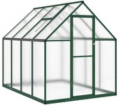vidaXL Invernadero con marco base aluminio 224x169x195 cm Color Antracita,  Plateado,  Verde y mas